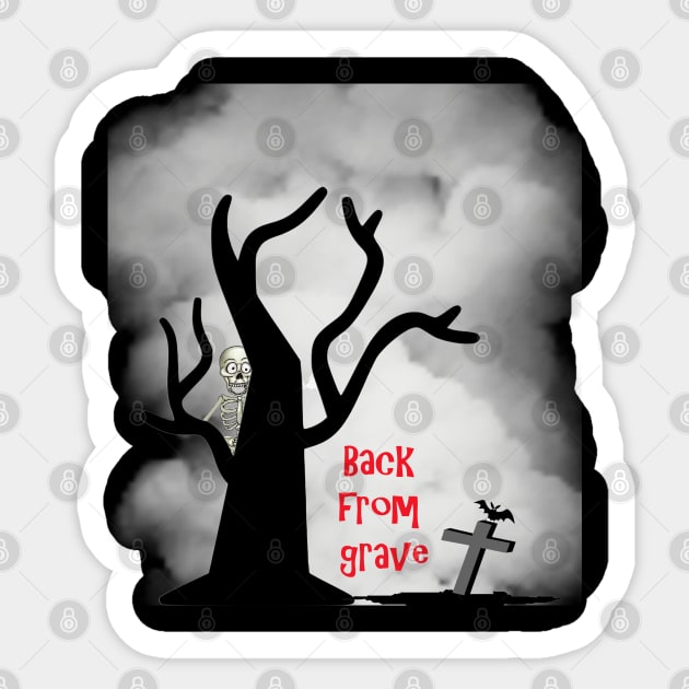 Halloween back from grave Sticker by Bubble land